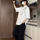 7 high-quality new Chinese style shirts for men in summer thin ancient style casual loose shirt embroidered short sleeves GCFS-W1283 white L