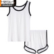 Modal 2025 Neues Modal-Material-Suspender-Weste Pyjamas für Frauen im Sommer süße Freizeit-Heimkleidung Zwei-teiliger DD-KKH-12035 Weiß 2xl 125-145jin [Jin ist gleich 0,5 kg]