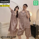 
Modal Chinese style ice silk couple pajamas summer shorts shorts national trend light luxury nightgown comfortable home clothing set 13077 double short set M women's recommendation 80-100