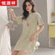 
Hengyuanxiang summer nightgown for women summer pure cotton antibacterial thin cute student short-sleeved pajamas skirt home clothes summer 15604 M 160