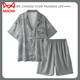 Catman (Miiow) Herren-Pyjamas Sommereis Seiden Kurzarm Zwei-teiliger dünne Sommer-Strickjacken Heimkleidung 2025 New YZL-WRQS13077 L [Vorgeschlagen 100-130jin [Jin gleich 0,5 kg]]]