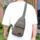 Laiji Electrician's Tool Bag Crossbody Chest Bag Men's Teenagers Thickened Canvas Wear-Resistant Men's Bag New Retro Men's Versatile Bag Khaki
