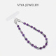 VJ VIYA JEWELRY VICINA Amethyst Women's Mobile Chain Fashionable and versatile mobile phone pendant wrist-style mobile phone case hanging decoration