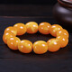 Confucian Baltic Chicken Fat Yellow Old Beeswax Bracelet Old Type Barrel Beads Drum Beads Oval Cylindrical Yellow Amber Bracelet Old Beeswax Oval Style 18x19mm