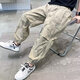 Boys summer breathable trousers 2025 new cool and handsome children's foot tying mosquito-repellent pants medium-sized children's thin work pants YL-2071 [Khaki] 130