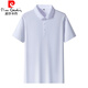 Pier Cardin Summer Seda Seda Camiseta de manga corta para polo para hombres Polo de la solapa para hombres Top de camiseta de color sólido de color sólido a media manga de alta altura 12357 Negro [Seda de seda de hielo de manga corta] 3xl
