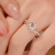 Pt950 platinum crowns love one carat moissanite diamond ring platinum couple ring engagement ring for girlfriend light luxury model crowns love center diamond 50 points live mouth (live mouth can be adjusted in size)