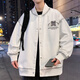 Dragon Peach Biker Veste Men's Spring 2025 American High Street Trend Brand Baseball Cold Veste Men's Men's Men's Men's Casual and Beautiful Vêtements 695 Beige M Environ 80-120 Jin [Jin équivaut à 0,5 kg] peut être porté