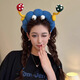 Lu Shanwu's funny and cute mushroom headband for women, high-ceilinged face wash headband, high-end, western, fashionable and creative Internet celebrity hair accessories with mushroom headband - blue 70g 16*22*3.5cm