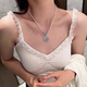 DR-FLVVS Pearl Pendant 18k Gold Plated Paperclip Buckle Necklace New Chinese Jadeite Pendant Silver Universal Chain
