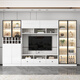 
Anerya Jiangyuyuan TV Cabinet Background Wall Cabinet Integrated Solid Wood Storage Cabinet Storage Cabinet Customized Living Room TV Cabinet [Jianyuyuan] Style 14380*210*35cm Door Installation