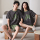 Langsha pareja pijamas un hombre y una mujer model delgado de manga corta modal simple casual e informal exterior afuera con almohadilla de cofre ropa de casa 6630 m mujeres + hombres xl