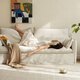 Lin's Home Wood Industry Natural Leinenstoff Sofa Wohnzimmer 2025 neue kleine Wohnung vollständig zerlegt und gewaschener Yunduo -Sofa BS675 Stoffcover Geschenkbox - beige -weiße für 1,85 m Sofa geeignet