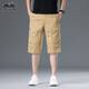 
International Xiqi Classic Car Pure Cotton Working Shorts Men's Summer New Thin Loose Straight Cropped Pants Casual Sports Pants Men 9859 Khaki 10XL l100-120Jin [Jin equals 0.5 kg]