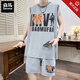 Semir ice silk quick-drying vest boy 12-15-year-old teenager sleeveless T-shirt 13 children's summer basketball suit 6636 blue (vl+shorts) quality upgrade 3XL 160-180Jin [Jin equals 0.5 kg]