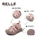 Belle Children's Shoes Girls Sandals 2025 Summer New Children's Beach Shoes Boys Outdoor Breathable Sports Shoes Baotou Shoes Army Green 28 Foot Length 17.2-17.7cm