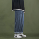 Peak Pauluo (Dingfengbaoluo) jeans men's tide brand loose straight port wind wide leg leisure spring and summer long pants men 722 retro blue m