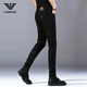 Falamone Armani Jeans de alta gama sin escaladeras Summer de verano delgadas delgadas delgadas altas de gama alta pantalones largos de alta gama K683 Negro [verano] delgado 32