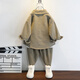 G.duck Boys Autumn Clothing Set 2025 Baby and Children's Clothing New Jacket Clothes Fashionable Baby Korean Style Casual Two-piece Set Trendy Khaki Color 100 cm