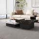Pupan Italien minimaliste rock rock table basse Luxury Luxury Modern Simple salon marbre Petit appartement carré haut et basse combinaison 80 * 80 * 45 petite table basse +12 0 * 120 * 3519 Décoration entière