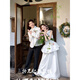 SI Ruilin Couple de voyage Studio Photo Nouveau coréen Fresh Couple Portrait Simple Wedding Photo Lawn Couple Travel Photo Robe blanche Taille égale