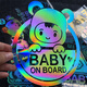 Tongru Wall convient aux autocollants d'avertissement Babyincar. Il y a un bébé autocollant dans la voiture. Bébé dans la voiture. Enfants dans la voiture. Laser coloré 12189cm étanche et protection solaire.