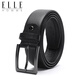 Elle Homme Men's Belt, Top Layer Cow Hide Pin Boucle de boucle, ceinture décontractée à la mode, cadeau d'anniversaire noir 3615 pour hommes