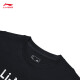 
Li Ning (LI-NING) quick-drying T-shirt丨Anti-bacterial short-sleeved men and women same style outdoor T summer cotton simple washable short-sleeved sports top [Knitted cotton couple model 695] Black-9 2XL
