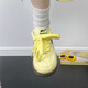 Huili women's shoes new German training shoes dopamine casual thick-soled sports shoes for women K841BR yellow/black 38