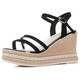 Red Dragonfly Heeled High Heel Sandals for Women in Summer 2025 New Fashionable Sponge Cake Thick Sole Waterproof Platform One-Black Fish Mouth Women's Shoes Black 35 Standard Size