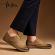 
Millies' new top layer cowhide men's shoes casual retro flat tilted toe shoes men's Birkenstock shoes U1503 yellow 41