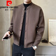 
Pierre cardin knitted sweater jacket men's spring and autumn style 2025 new style handsome baseball collar casual cardigan sweater cardigan brown 2XL