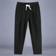 Fox Donkey Fox Nouveau pantalon chinois en coton et en ligne Men Men Fin Loose Wide Jambes Coton et ligne Pantalon décontracté simple Pantalon Cropped Men Green XL