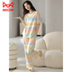 Cat Man (Miiow) Sommer Frauen Kurzarm Pyjama Set 100 reine Baumwollhosen Hauskleidung Vollte Baumwolle kann außerhalb Sommerstreifen Cartoon Y9717 m (vorgeschlagen 75-95jin [Jin gleich 0,5 kg]) tragen)