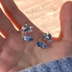 Yinbaolan Mosquito Incense Disc Ear Clips Cold Wind Gradient Blue Goldfish Earrings Niche Unique Love and Deep Space Qi Yu Peripheral Earrings Non-pierced Ear Clips-2 Pack