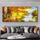 Sala de estar de piso dorado Pinturas colgantes Modern Atmosférico Fondo de fondo Decoración de paredes Pinturas Golden Avenue Pinturas al óleo Murales 3294-Hongyun Hangtou-B Pinturas de porcelana de cristal Strong 240*100m3.51