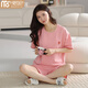 莫代尔睡衣女2025年夏季新款纯棉套装短袖学生全棉可外出门小个子家居服 MDE9854 L [推荐95-115斤穿]