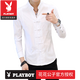 Playboy (Playboy) Chinesisches Top -Shirt Herrenanzug Innere Wear Retro -Stil Herrenhemd Chinesische Tang Anzug Ständer Kragen Lose Langarm Marke 9905 Schwarz (Langarmgefühl) m