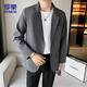 
ROMON casual suit men's commuting suit easy to care versatile jacket loose professional formal wear ZHK13 dark gray XL