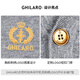 GHILLO/GULAOGINOR Patrón de logotipo de bordado para hombres Cardigan de punto de lana de manga larga 6410-90 gris m/170/48