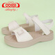 Double Phoenix 2025 Sommer Neues dickes Leder komfortable flache Sandalen Frauen 72F-5010 Beige Weiß 37 (235 mm)
