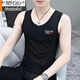 Modal brand high-end 2-piece men's vest hurdle sports bottoming shirt underwear slim fit inner wear suspender fitness sweatshirt D50 vest RQ dark gray + leopard black 2 pieces 2XL recommended 130-145Jin Jin equals 0.5 kg