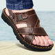Yijing Top -Layer -Kowide -Massage Sandalen Herren Sommer Sandalen Herren -Freiheitschuhe braun 9928 [Top -Layer -Kuhleder + Massage unten] 38