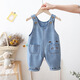 Disney (Disney) baby denim overalls, children's spring and autumn long pants for men, girls, and children's overalls, baby jumpsuits, cartoon available, blue 90 (can be opened)