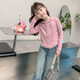 Mädchen der Mädchen Sweatshirt Herbst 2025 Neue modische Kinderkleidung modische Internet-Promi Koreanische Version Frühling und Herbst Casual Kapuze-Top TNZ-2758 [Pink] 140