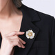 Qlady peony flower brooch, high-end female corsage, fashionable anti-exposure pin, silk scarf buckle, niche cheongsam accessories, birthday gift