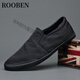 ROOBEN High-De-Luxury Brand Men's Shoes Shoes Shops Summer Summer New Style Breathable Casual, cómodo, zapatos Loafer Shoes Men's All Black 42