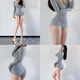 Minghuitong American Hot Girl Jumpsuit Big V Sexy Pilates Training Suit Cycling Sports Garment Suit Fitness Jumpsuit Female Gray Jumpsuit S Recommended 80-90Jin Jin is equal to 0.5 kg