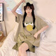 Jingpufei Summer dibujos animados de manga corta de manga corta El pijama para mujeres dulces de gran tamaño se puede usar fuera del traje de ropa para el hogar 686 Gray Cat 175 L Tamaño [Recomendado 98-112Jin [Jin es igual a 0,5 kg]]]