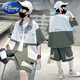 
Disney (Disney) boys summer suit 2025 new summer mid-sized children children boys summer short-sleeved shirt handsome trendy clothes TZK679-Grey suit 120 Recommended height 140-150 cm